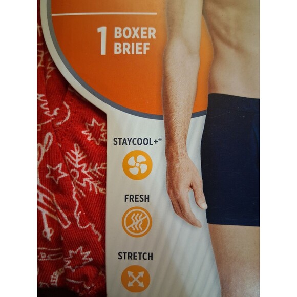 NIP Men's Jockey Active Ultra Soft Holiday Boxer Briefs Size M - Picture 4 of 5
